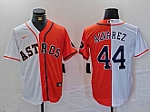 Men's Houston Astros #44 Yordan Alvarez White Orange Split Stitched Baseball Jersey Dzhi,baseball caps,new era cap wholesale,wholesale hats
